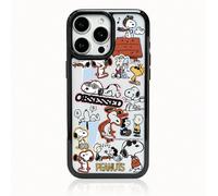 1 pezzo Custodia protettiva in acrilico con cornice ufficialmente concessa per Peanuts Snoopy, Charlie Brown, Lucy, design rialzato per fotocamera, protezione anti-caduta spessa, compatibile con Apple