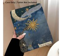 1 pezzo Custodia protettiva in silicone per tablet con tema lunare, compatibile con modelli di tablet Honor/Apple/Galaxy e altri popolari, pieghevole anti-piegatura, angoli rinforzati in silicone, fun
