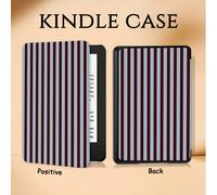 1 pezzo Custodia protettiva per e-reader a righe marroni e blu, compatibile con Kindle Youth Edition/Kindle NK 11/Paperwhite 5, (A16) modello 11 pollici 11a generazione 2025, con funzione di attivazio