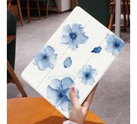 1 pezzo Custodia protettiva per tablet con motivo floreale blu, compatibile con iPad (A16) da 10,2", iPad 11a generazione 2025 da 11", iPad 8a/9a/10a generazione, iPad Air 4a da 10,9", Galaxy Tab S6 L