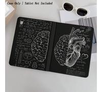 1 pezzo Custodia protettiva per tablet con tema cervello e cuore, che incorpora elementi scientifici - una scelta ideale per gli appassionati di scienza e i romantici, con un design flip cover cool e