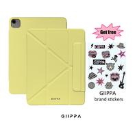1 pezzo Custodia protettiva per tablet in tessuto giallo puro con texture, magnetica e rimovibile, pieghevole a Y, anti-piegatura e anti-urto, compatibile con iPad Mini 6/7, Air 2/3/4/5/11/13 pollici 