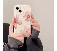 1 pezzo Custodia protettiva per telefono con elemento floreale, antiurto, novità creativa con stampa a fiori di ciliegio a forma ondulata, compatibile con Samsung A14/A15/A16/A17/A04/A05/A06/A07/A54/A