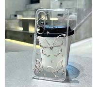 1 pezzo Custodia protettiva per telefono in lega con elemento farfalla alla moda, antiurto, delicata, perforata, ad alta trasparenza, con stampa di farfalle, compatibile con iPhone 16/11/16pro/16plus/
