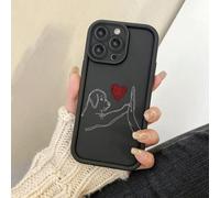 1 pezzo Custodia protettiva per telefono in nero, a prova di urti, con motivo a zampa di cane "high five", compatibile con Apple 11 Pro Max/12 Pro Max/13 Pro Max/14 Pro Max/15 Pro Max/16 Plus/16 Pro M