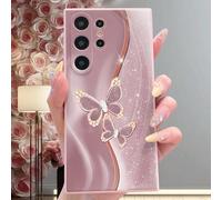 1 pezzo Custodia protettiva per telefono in silicone morbido con motivo farfalla lucido e minimalista per smartphone Android - Anti-impronta, anti-urto, anti-caduta, versione internazionale, non la ve