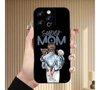1 pezzo Custodia protettiva per telefono in TPU a prova di urti personalizzata con "Super Mom" in nero, compatibile con iPhone 16, 15, 14, 13, 12, 11 Pro Max e serie, versione internazionale, non la v