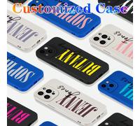 1 pezzo Custodia protettiva per telefono personalizzata, carina e per coppia, con firma personalizzata, multicolore, lettera, breve frase antiscivolo, spessa, a specchio, compatibile con iPhone11/12/1