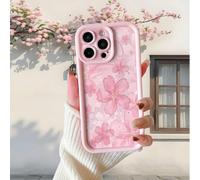 1 pezzo Custodia protettiva per telefono spessa e antishock con elemento di pittura a olio rosa, motivo a fiori di pesco, compatibile con iPhone 17/17 Pro/17 Pro Max/17 Air/16/11/16 Pro/16 Plus/16 Pro