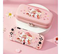 1 pezzo Custodia protettiva/porta schede di gioco/copertura dock con fiocco rosa e design coniglio fragola compatibile con Switch2 (2025)/Switch/Switch OLED/Switch Lite, compatibile con Joy-Con stacca