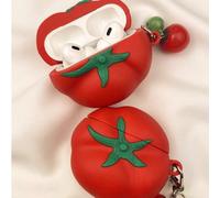 1 pezzo Custodia stile pomodoro 3D, compatibile con Apple Auricolari senza fili Bluetooth di 4a generazione, Custodia in silicone morbido 1/2/3, Pro 3a generazione, nuovo stile da donna (Auricolari no