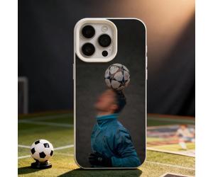 1 pezzo Custodia telefonica compatibile con iPhone 17/16 Pro Max/15 Plus/14 Pro, in TPU morbido con design a pallone da calcio, cover protettiva con stampa CR Training, antiurto, con tagli precisi IPh