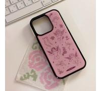 1 pezzo Custodia telefonica coreana retrò di nicchia e creativa con angeli rosa e bordi neri, adatta per iPhone 17 Pro Max, 17 Pro, 17, 16 Pro Max, 16 Pro, 16, 15 Pro Max, 15 Pro, 14 Pro Max, 14 Pro, 