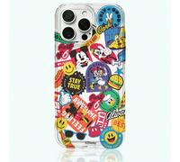1 pezzo Custodia telefonica creativa con protezione direzionale, assorbimento degli urti, materiale in gel morbido TPU, licenza ufficiale Disney con motivo patchwork stravagante di Topolino, custodia 