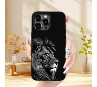 1 pezzo Custodia telefonica in TPU antishock, resistente all'acqua e ai graffi, con grafica creativa di un leone nero opaco, compatibile con Apple 16, 15, 14, 13, 12, 11 Pro Max IPhone X/XS,iPhone 12,