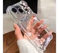 1 pezzo Custodia telefonica trasparente anti-caduta in TPU con angoli rinforzati e motivi floreali rosa, compatibile con iPhone 17/11, 15 Pro Max, 14 Pro Max / Galaxy / Honor X6A, X7B, X8B, regalo per