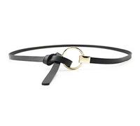 1 pezzo da donna in pelle rotonda fibbia annodata cintura alla moda semplice cintura per abito da donna decorazione nera robusta e pratica, utile ed elegante.