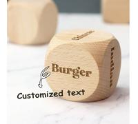 1 pezzo Dadi di legno personalizzati - è possibile personalizzare 6 frasi divertenti, ideali per coppie, raduni di amici, serate di gioco o feste a tema, risolvere il dilemma delle decisioni, regalo p