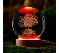 1 pezzo Decorativa palla di cristallo ad albero della vita, cambia colore, luce notturna, sfera in vetro con albero della vita inciso al laser 3D, ottimo regalo per compleanni e festività Tagli UnicaC