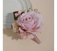 1 pezzo Decorazione boutonnière stile naturale con fiore artificiale, foglia e frutto, alla moda per sposo, testimone di nozze, adatta per matrimonio, festa, banchetto, accessori per San Valentino Tag
