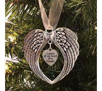 1 pezzo Decorazione con ali d`angelo, ciondolo a campana memoriale per i cari perduti, decorazione ad ali d`angelo in acciaio inossidabile per albero, regalo, decorazione domestica pendente (Mamma) co