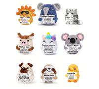 1 pezzo Decorazione da appendere, bambola decorativa realizzata a mano all'uncinetto, divertente, include bambole sole, elefanti, gattini, mucche, unicorni, koala, carlini, bradipi, anatroccoli, adatt
