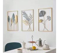 1 pezzo Decorazione da parete in ferro semplice, pittura a foglia d'oro metallica, decorazione da parete 3D appesa per soggiorno, divano, sfondo TV, sala da pranzo, ingresso, decorazione per la casa,