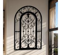 1 pezzo Decorazione da parete in metallo a forma di arco vintage con iris - Adatto per porta d'ingresso, davanzale, recinzione del patio, decorazione da interno/esterno in stile vintage - Costruzione 