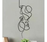 1 pezzo Decorazione da parete in metallo nero a forma di silhouette di volto, scultura metallica decorativa da interno a forma di silhouette di volto M,S,XXLFerro