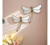 1 pezzo Decorazione da parete in resina con libellula dorata e specchio, collezione per amanti degli insetti, decorazione creativa da appendere per museo degli insetti, per casa e feste Specchio a cod