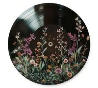 1 pezzo Decorazione da parete in vinile con fiori selvatici vivaci, facile da appendere, adatto per sala da pranzo, patio, uso interno/esterno, ottimo regalo, diametro 20 cm, decorazione da giardino, 