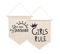 1 pezzo Decorazione da parete per camera bambini, arredo per cameretta, nido, sala giochi, banner in tela, decorazione da appendere, bandiera triangolare, insegna da parete, regalo Tagli UnicaLettereP