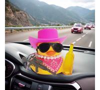 1 pezzo Decorazione per auto con simpatico design a papera da birra, statuetta retrò nera di papera cool, piccola figurina da collezione, adatta per decorare cruscotto di auto/moto/bicicletta | Access