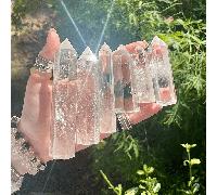 1 pezzo Decorazione per scrivania in cristallo di quarzo chiaro naturale puro, colonna arcobaleno scolpita a mano, accessorio gioiello di alta gamma per il riequilibrio dei sette chakra 4-5 cm/1,57-1,