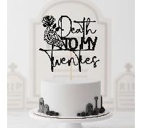 1 pezzo Decorazione per torta "Morte ai miei Vent'anni", Decorazioni per il funerale del ventennio, Decorazioni per festa di compleanno dei 30 anni, Glitter nero Tagli Unicabamboo