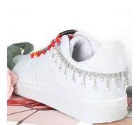 1 pezzo Decorazione scarpa a catena di strass e frange di cristallo, catena removibile adatta per stivali, scarpe sportive, scarpe in tela Animale,Geometrico,Lettere,Piante,stampa dappertuttovetro
