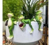 1 pezzo, decorazione sospesa a forma di rana per il tempo libero, decorazione per vaso da fiori, statuetta decorativa, bel piccolo regalo estivo Seduta,In piedi,Posizione sdraiataABS