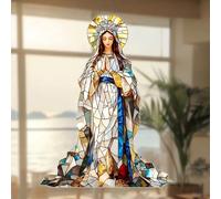 1 pezzo Decoro da appendere a forma di Madonna, in stile vetro colorato piatto in acrilico, in materiale plastico, ideale per compleanni, decorazione per finestre di casa e giardino, regalo perfetto p
