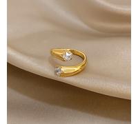 1 pezzo Design Nuovo Anello in Acciaio Inossidabile a Forma di Stella e Croce con Accenti di Zirconia a Forma di Stella per Viaggi Quotidiani, Regali a Sorpresa, Accessori Metallici Versatili
