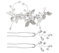 1 Pezzo Di Accessori Per Capelli In Cristallo E 2 Pezzi Di Capelli A Forma Di U Perla, Accessori Per Capelli Elei E Semplici, Accessori Per Abbigliamento Da Sposa, Decorazioni Per Acconciature.