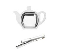 1 Pezzo Di Acciaio Inossidabile Bustina Di Tè Piatto E 1 Pezzo Di Clip, Creativo Decorativo Piatto, Set Da Tè Accessori, Forniture Da Cucina.