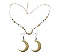 1 Pezzo Di Anello Per La Testa Della Luna E 1 Paio Di Orecchini Luna, Gioielli Boho, Orecchini Retrò -Golosi, Accessori Di Ragazze.