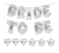 1 Pezzo Di Bandiera Da Spicco Da Sposa, 3 Pezzi Di Palloncini A Forma Di Cuore, Palloncini A Stelle In Cinque Parti In 3 Parti, Decorazioni Per Feste Di Addio Al Nubilato, Decorazioni Per Feste.