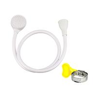 1 pezzo di bianco tubo doccia (soffione doccia + tubo di acqua), con 1 pezzo di tubo di acqua anello di fissaggio, plastica singolo tubo doccia, adatto per gli animali domestici di pulizia