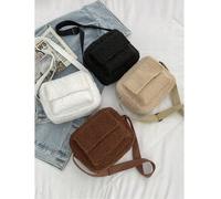 1 pezzo di borsa a tracolla mini alla moda e casual per l'autunno e l'inverno. Borsa quadrata piccola monocolore, leggera e multifunzionale con cinghia regolabile, adatta per uso quotidiano come andar