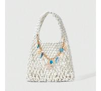 1 pezzo di borsa da spiaggia intrecciata con conchiglie dell'oceano blu e stelle marine, stile vacanziero, include 1 borsa e 1 set di accessori, per le donne, primavera/estate Tagli UnicaAnimale,Grafi