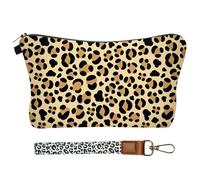 1 Pezzo Di Borsa Di Stampa Leopardata E 1 Pezzo Di Cordino Di Stampa Leopardata, Borsa Di Stoccaggio Retrò, Borsa Di Stoccaggio Di Grande Capacità, Forniture Di Viaggio.