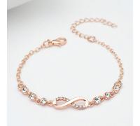 1 pezzo di braccialetto creativo e alla moda a nastro di Möbius con diamanti intarsiati, caratterizzato da un simbolismo di amore infinito e da un design regolabile, adatto per le signore da indossare