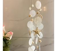 1 pezzo di campanelli eolici in stile bohémien con conchiglie e stelle marine, decorazione da giardino in villa sul mare, senza bisogno di elettricità, ideale per San Valentino, Festa della Mamma, Cap