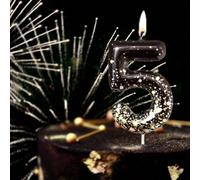 1 pezzo di candela decorativa con l'ultima stampa a serigrafia a motivo di fuochi d'artificio finta, con numeri da 0 a 9, ideale come regalo per il miglior amico in inverno, decorazione per la stanza,